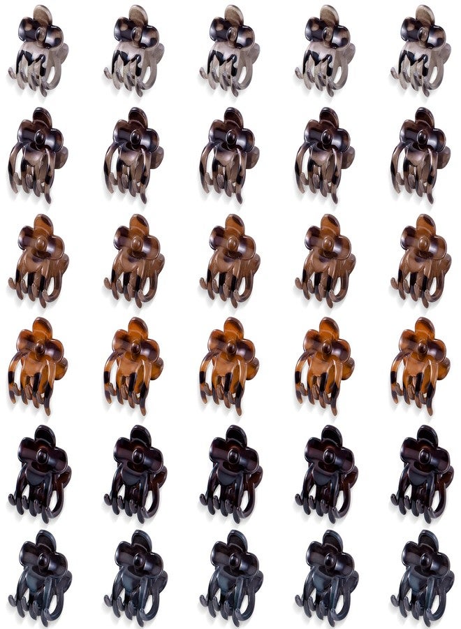 Cptots 30 Pcs Mini Flower Claw Clips for Women Cute Small Jaw Clips for Thin Fine Hair Strong Grip Tiny Hair Accessories,Tortoiseshell - Image 1